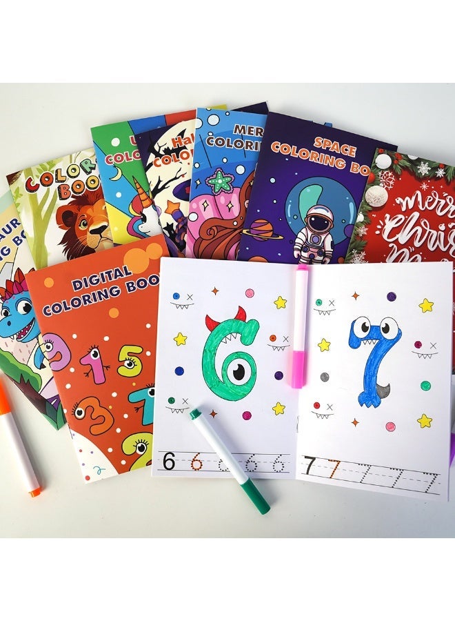 QZ A LOVELY AND COZY COLORING BOOK GIFT SET, CONSISTING OF 8 MINI BOOKS (EACH WITH 12 PAGES, FEATURING DIFFERENT THEMES). iT IS SUITABLE FOR ADULTS AND CHILDREN TO RELIEVE STRESS, PROMOTE EARLY LEARNING AND DEVELOP CONCENTRATION. iT IS ALSO SUITABLE FOR CREATING A COZY MOMENT (SUITABLE FOR CHILDREN AGED 3 TO 8) - Image 3
